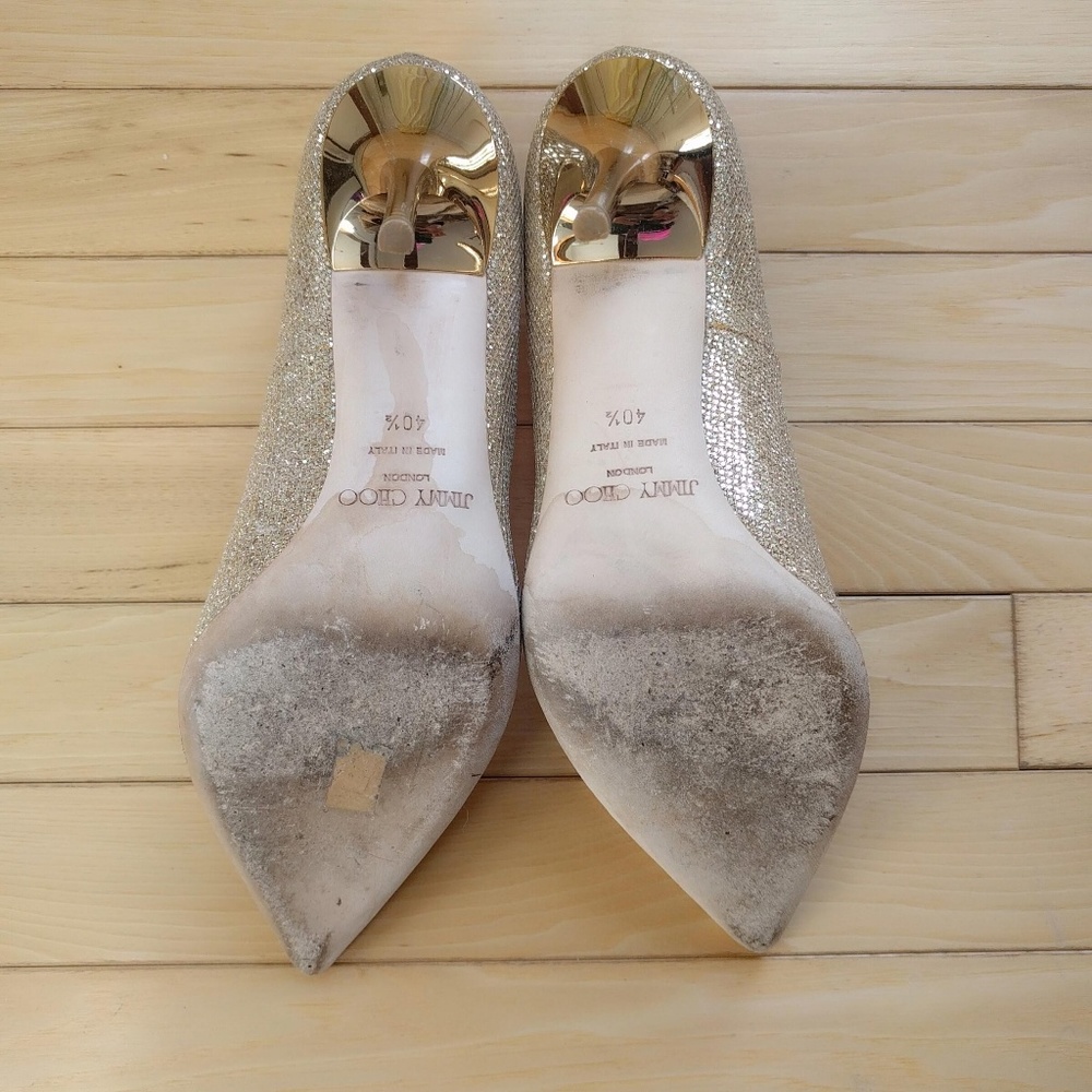 ⛔SOLD⛔ Jimmy Choo Gold Glitter Wedding Abel Pump - Picture 5 of 6